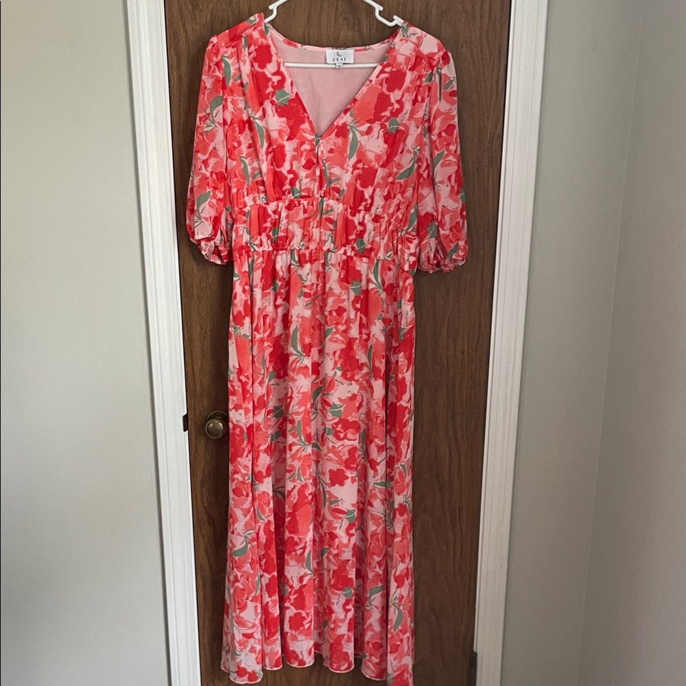 Floral Pink Maxi Dress